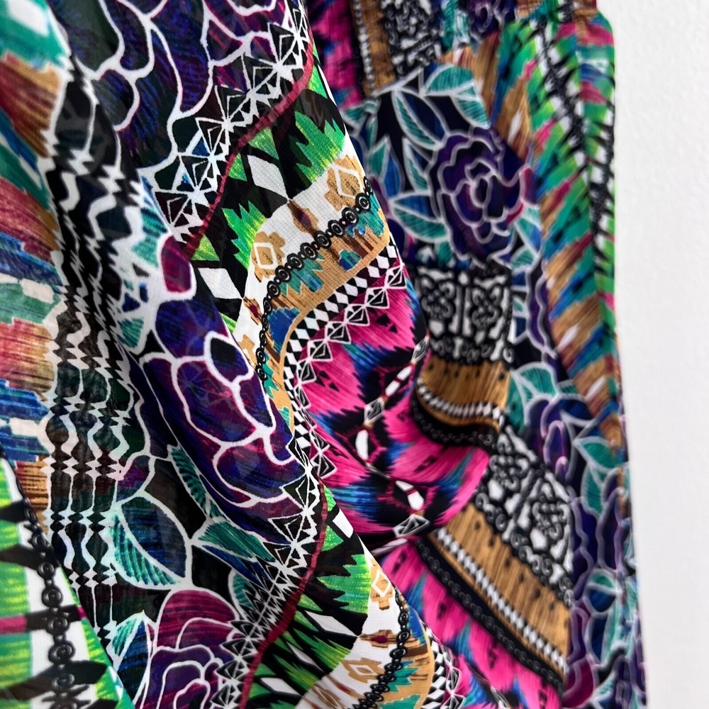Rabbit Rabbit Rabbit Designs Dress Handkerchief Hem Boho Multicolor 12 - Picture 8 of 10